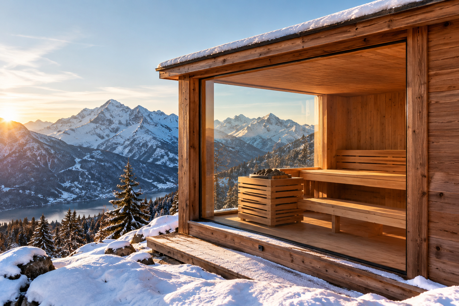 Saunavielfalt in Deutschland: Berge, Stadt & Quelle (KI-generiert)
